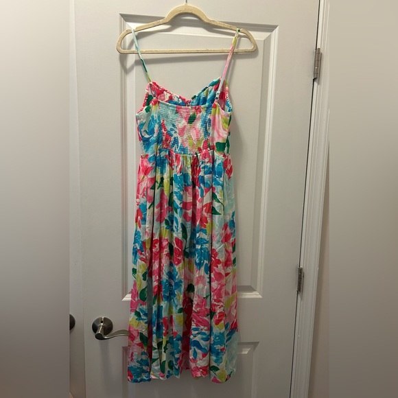 Old Navy Fit & Flare Floral Smocked Midi Cami Dress- Size Small - Picture 2 of 5